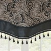 Jacquard Window Rod Pocket Valance With Beads Black 50x18in - 4 of 4