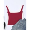 INSPIRE CHIC Women's Sleeveless Square Neck Crop Color Block Sports Summer Tank Top - 3 of 4