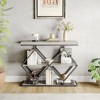 3-Tier Entryway Table, Industrial Console Sofa Table with Storage, Accent Table with Open Shelves, Diamond-Shaped Metal - 3 of 4