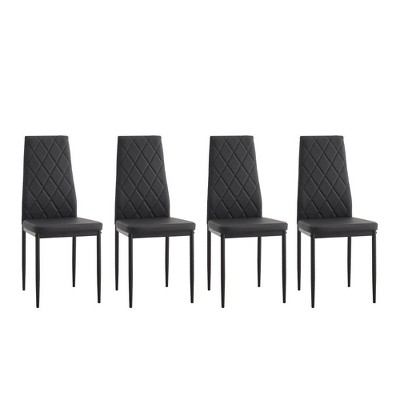 NicBex Modern PU Dining Chairs with Soft Padded Seats & Ergonomic Support,Armless Chairs for Kitchen,Living Room,Black,4pc/6pc