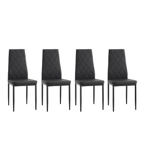 NicBex Modern PU Dining Chairs with Soft Padded Seats & Ergonomic Support,Armless Chairs for Kitchen,Living Room,Black,4pc/6pc - 1 of 4