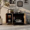 ELJGET Cat Litter Box, Hidden Kitty Litter Cat House with Hidden Plug, Indoor Cat Washroom Side Table Cat House, Large Wooden Enclused Litter Box - 3 of 4