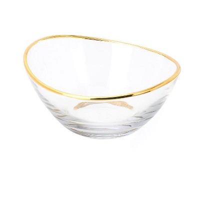 Classic Touch Glass Serving Bowl With 14k Gold Rim : Target