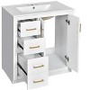 Gulches 30'' Bathroom Vanity with Ceramic Undercounter Sink Freestanding Cabinet, 3 Drawers & Soft Closing Doors, High-Quality Storage Vanity - 4 of 4