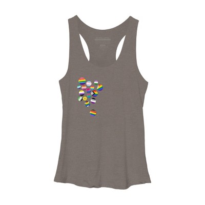 Adult Design By Humans Rainbow LBGTQIA+ Pride Badges By Roadhouse Racerback Tank Top