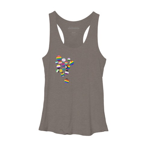 Adult Design By Humans Rainbow LBGTQIA+ Pride Badges By Roadhouse Racerback Tank Top - image 1 of 2