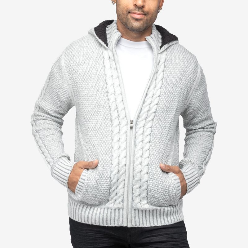 X RAY Men's Hooded Full-Zip High Neck Sweater Jacket, 4 of 6