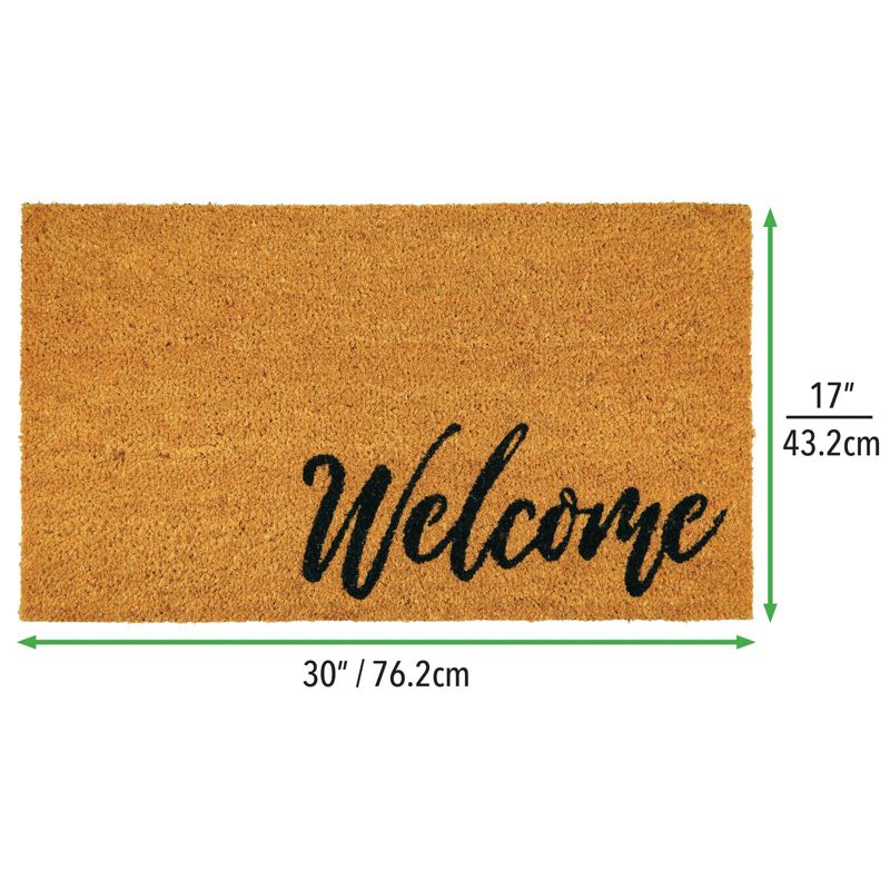 mDesign Welcome Entryway Doormat with Natural Fibers, 3 of 7