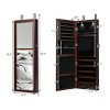 Costway Wall Mount Mirrored Jewelry Cabinet Organizer LED Lights - 2 of 4