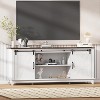 66" Farmhouse TV Stand with Power Outlets for 75"TV,Entertainment Center with Storage and Sliding Barn Doors - 2 of 4