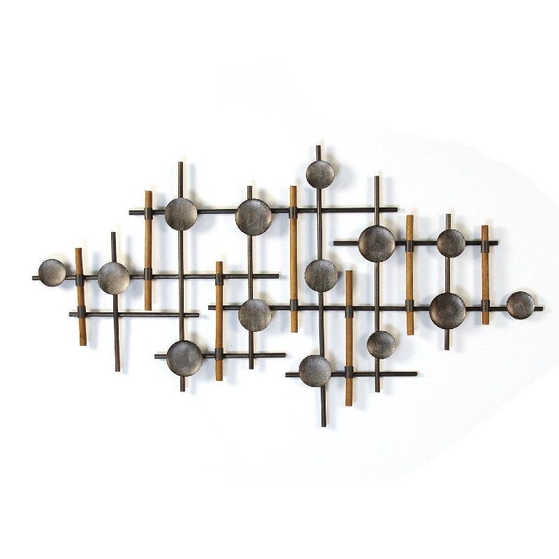 39.37&#34; x 23.62&#34; Metal and Wood Wall Sculpture Gunmetal - Stratton Home D&#233;cor, 1 of 8