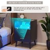 Vlsrka LED Night Stand with Charging Station, 3-Color Dimmable Lights, Modern Bedroom Bedside Table with Drawers, Open Shelf, Metal Legs - 3 of 3