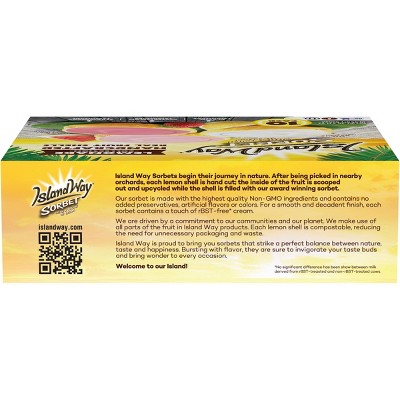 Island Way Sorbet Lemonade Sorbet - 30.4 fl oz/10ct