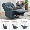 Recliner Chair with Heat & Massage - Overstuffed Rocking Chair Manual Reclining Sofa w/ Side & Front Pockets and Cup Holder - 3 of 4