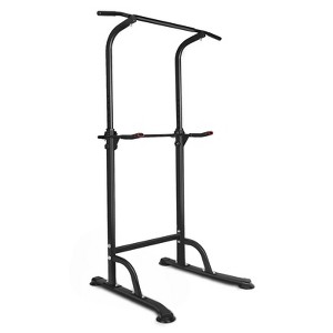 NAYSAYE Exercise Trainer Power Tower with Dip Station and Adjustable Height for Home Gym, Black, 66.54"*31.10"*21.65" - 1 of 4