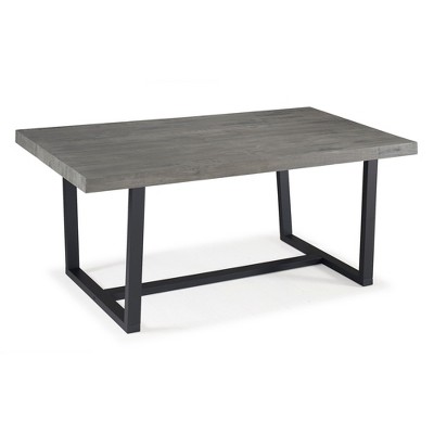 NicBex 72Inch Rectangle Dining Table with Distressed Solid Wood Top and Metal Open Frame