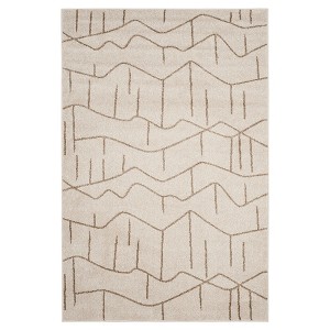 Ivory/Gray Abstract Loomed Area Rug - (4