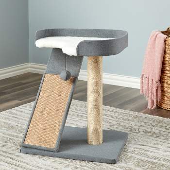 Two by Two San Marcos - Gray Scratching Post Cat Furniture - 22.8 in. Tall