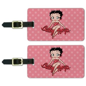 Betty Boop Pink Polka Dots Luggage ID Tags Set of 2 - 1 of 4
