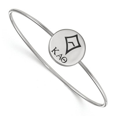 Black Bow Jewelry Sterling Silver Kappa Alpha Theta Greek Life Bangle Bracelet 7 Inch