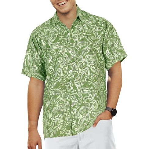 HAPPY BAY Men's Hawaiian Shirt - Short Sleeve Aloha Button Down, Casual Tropical Print, Relaxed Fit