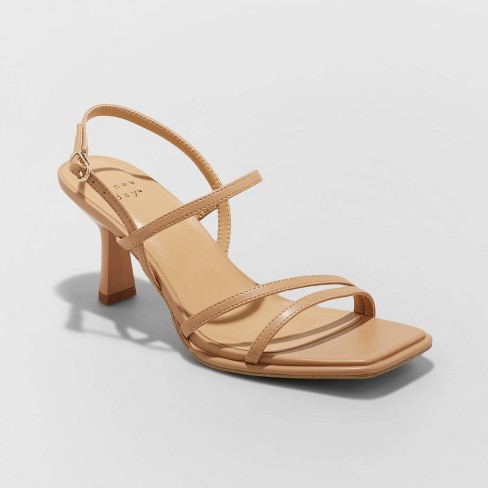 Tan cheap strappy heels