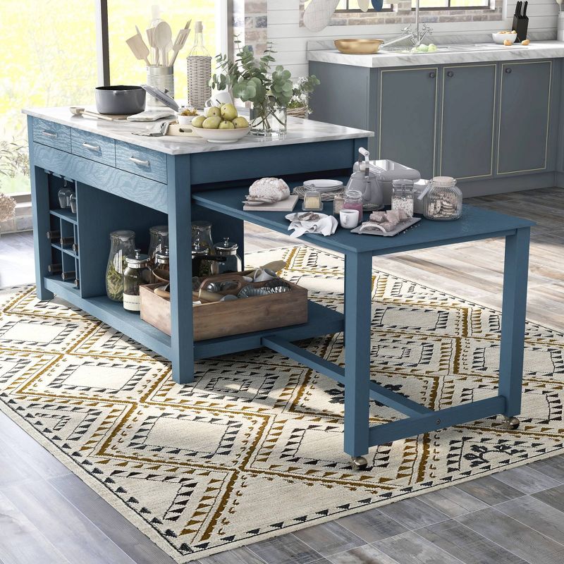 Fredricke Extendable Kitchen Island with Faux Marble - HOMES: Inside + Out, 4 of 10
