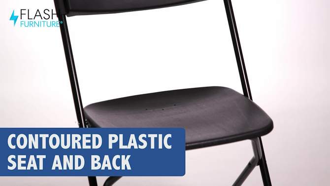 Flash Furniture Hercules Series Plastic Folding Chair - 4 Pack 650LB Weight Capacity, 2 of 18, play video