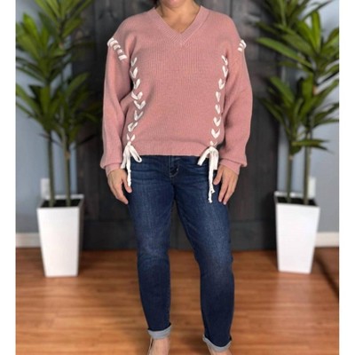 Women's Laced With Love Sweater - White Birch
