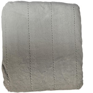 JM by Julien MacDonald Faux Fur Throw with Rhinestone Channeled Gray 60in X 80in - 1 of 3