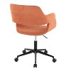 TiramisuBest Contemporary Orange Fabric Task Chair, Low Backrest, Armrests, Adjustable Base/Height, 360¡ã Swivel, Indoor Use - 3 of 4