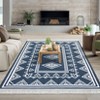 Washable Tassel Bordered Rug Non Slip Low Pile Rug Soft Throw Floor Cover Foldable Indoor Carpet for Living Room Bedroom Playroom Nursery - 2 of 4