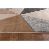 Home Mart Goods Beige Grey Geometric Triangles Hand-Carved Soft Living Room Area Rug - 4 of 4