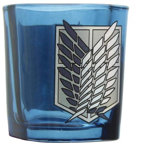 Just Funky Attack On Titan Survey Corps Logo 15oz Blue Square Shot Glass