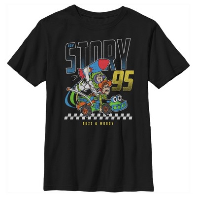 Boy's Toy Story Buzz & Woody Rocket Car T-shirt - Black - Small : Target