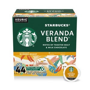 Starbucks Blonde Light Roast K-Cup Coffee Pods Veranda Blend for Keurig Brewers - 1 of 4