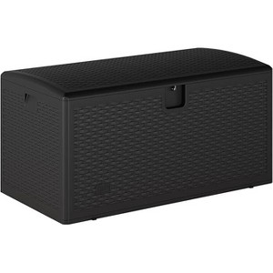 150 gal Large Resin Deck Box,Waterproof & Weatherproof Outdoor Storage Box,Lockable Pool Storage Bin with Lid for Porch Patio Garden Backyard - 1 of 1