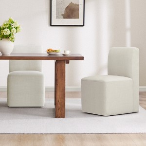 Spruce&Spring Upholstered Dining Chairs with Casters Set of 2 - 1 of 4
