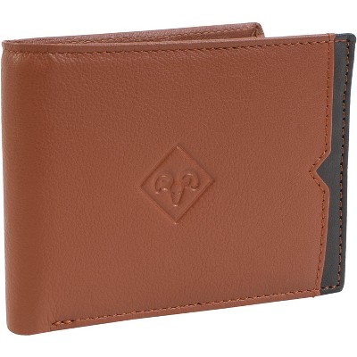 Jack Abrahams - Jack Abrahams Goat Nappa Leather Bi-Fold Wallet Cognac/Black