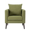 Homy Casa Modern Upholstered Accent Armchair with Pillow Cushion and Wooden Legs, Green - 4 of 4