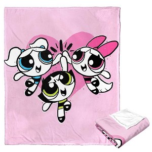 Cartoon Network Powerpuff Girls Power Puff Together Silk Touch Throw Blanket 50x60 Inches - 1 of 4