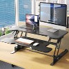 Mount-It! Height Adjustable Stand Up Desk Converter | 38 Wide Tabletop Standing Desk Riser with Gas Spring & Keyboard Tray Fits Two Monitors | Black - 3 of 4