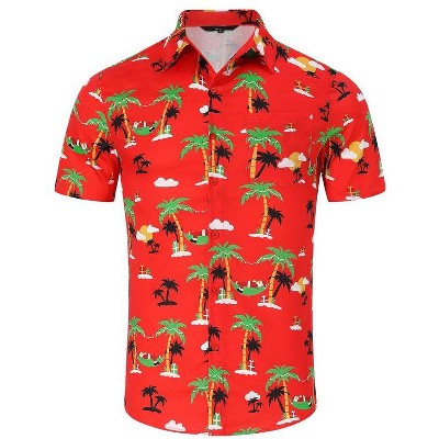 WhizMax Men's Christmas Hawaiian Shirts Printed Button Down Ugly X-Mas Christmas Vacation Short Sleeve Shirts