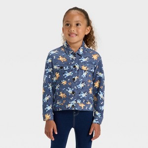 Toddler Girls' Bluey Bingo Denim Jacket - Blue - 1 of 3