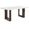 NicBex Dining Table Modern Minimalist Square Dining Table White Natural Marble Top for Dining Room - 2 of 4