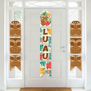 Big Dot of Happiness Tropical Luau - Hanging Vertical Paper Door Banners - Hawaiian Beach Party Wall Decoration Kit - Indoor Door Decor - 1 of 4