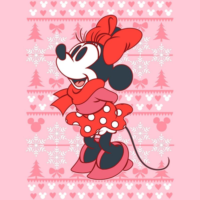 Girl's Mickey & Friends Minnie Winter Sweater T-Shirt, 2 of 5