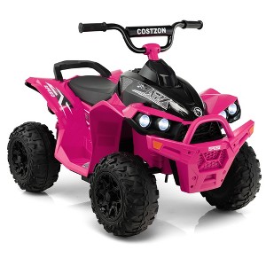 Costway 12V Ride On ATV Battery Powered Electric Vehicle for Kids with Tread Tires Forward/Backward Horn Music Lights High/Low Speed - 1 of 4