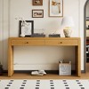 Curved Console Table with Storage, Rustic Farmhouse Wooden Entryway Table with 2 Drawers for Hallway, Living Room & Entrance - 2 of 4