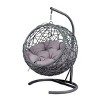 LAOTIES Indoor And Outdoor Cat Swing Bed with Stand,Hanging Rattan Wicker Egg Chair With Cushion,Cozy Hammock For Cats And Small Pets - 4 of 4